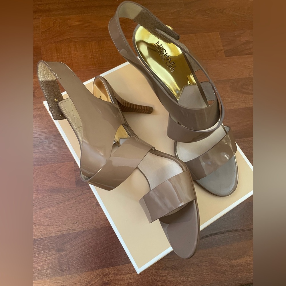 Michael Kors “Joselle” Open Toe Patent Leather Sandal